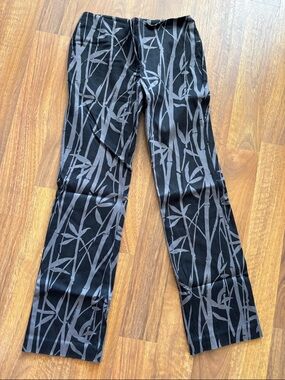 INC International Concepts Black with Gray Bamboo-Print  Pants
